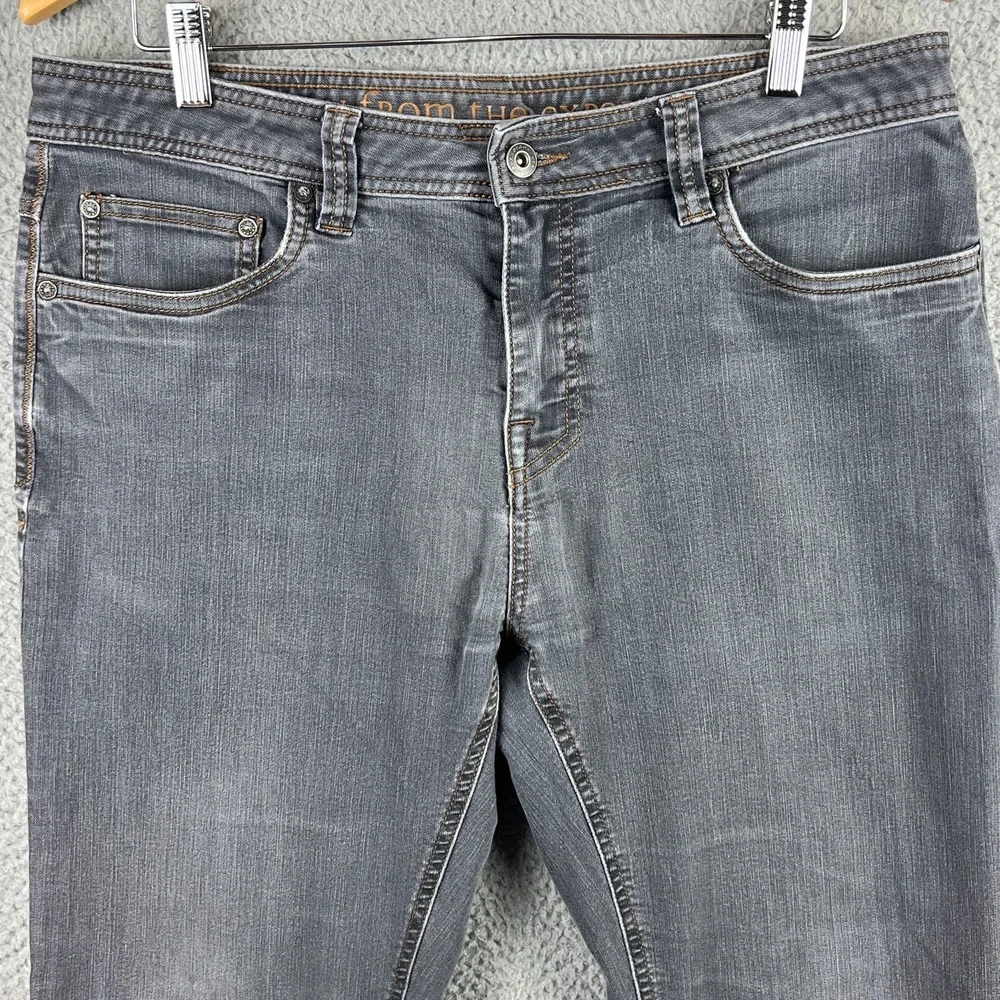 PrAna Jeans Mens 34X32 (35x32) Medium Wash Grey Denim Straight Leg Slim Fit - Picture 2 of 10